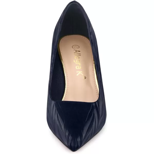 Allegra K Women's Pointed Toe Leaves Print Slip on Kitten Heel Pumps