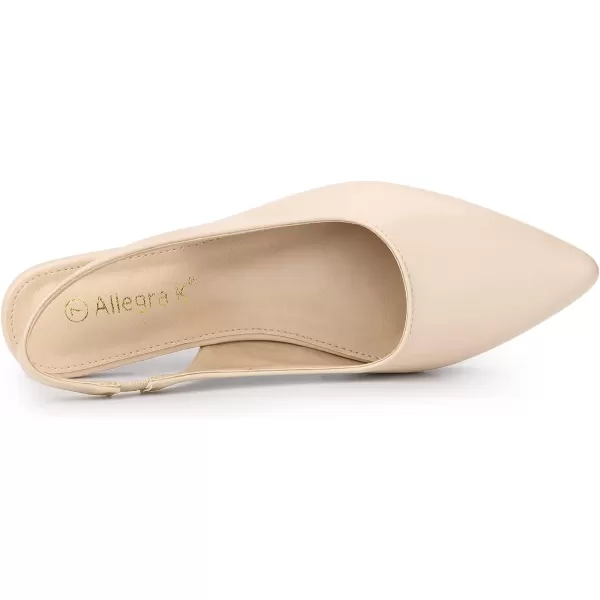 Allegra K Women's Pointed Toe Pumps Slingback Flat Pumps