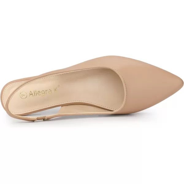 Allegra K Women's Pointed Toe Pumps Slingback Flat Pumps