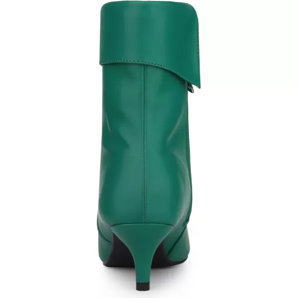 Allegra K Women's Pointed Toe Side Zip Kitten Heel Ankle Boots