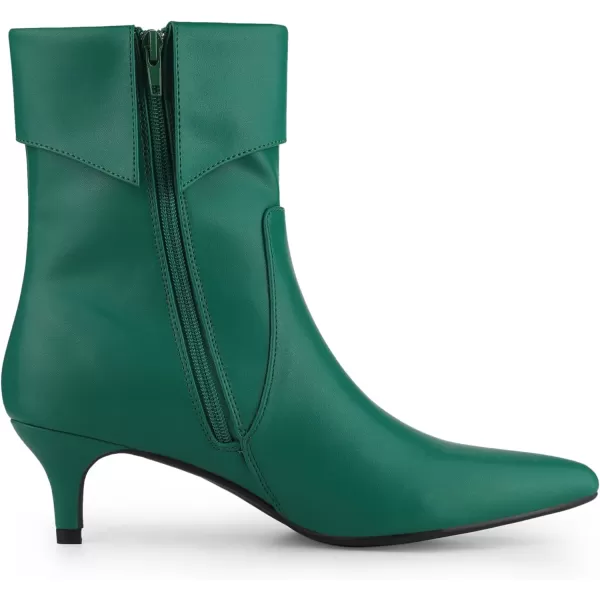Allegra K Women's Pointed Toe Side Zip Kitten Heel Ankle Boots
