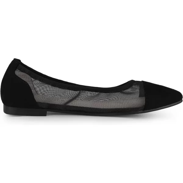 Allegra K Women's Pointed Toe Slip On Mesh Flats