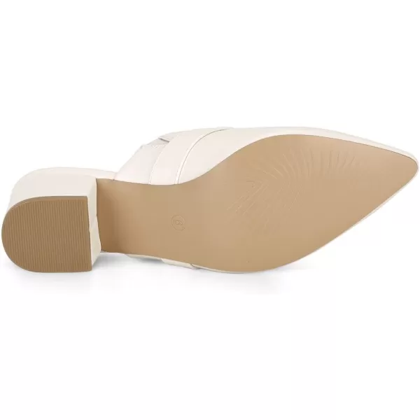 Allegra K Women's Pointed Toe Slip on Block Heel Sandals Mules