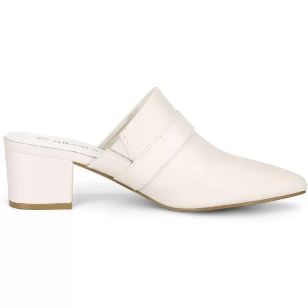 Allegra K Women's Pointed Toe Slip on Block Heel Sandals Mules