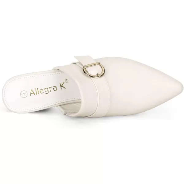 Allegra K Women's Pointed Toe Slip on Block Heel Sandals Mules