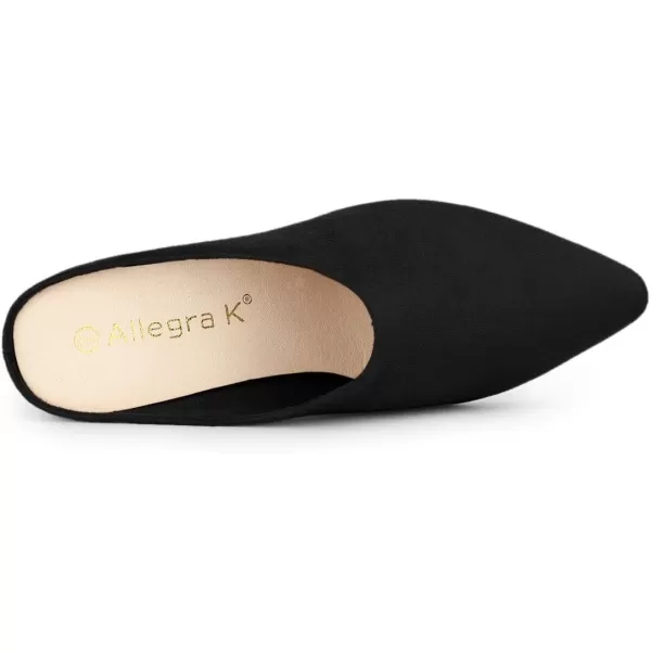 Allegra K Women's Pointed Toe Slip on Block Heel Slide Mules