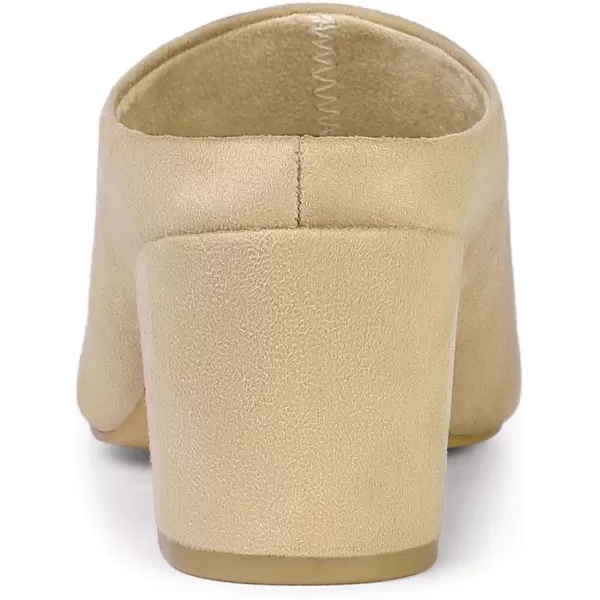 Allegra K Women's Pointed Toe Slip on Block Heel Slide Mules