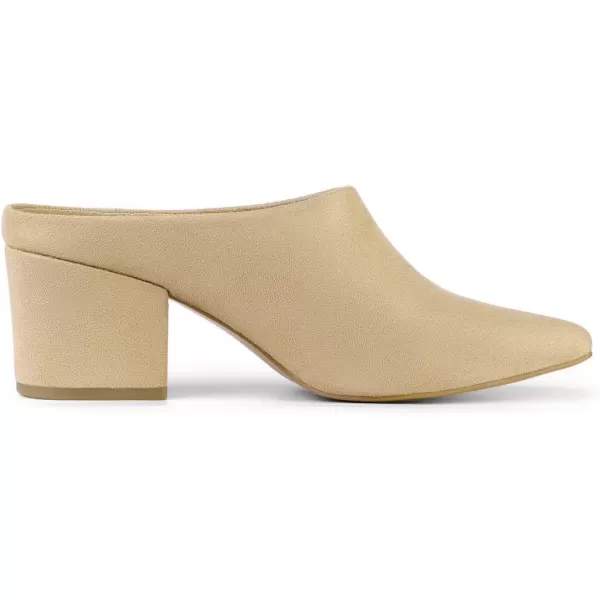 Allegra K Women's Pointed Toe Slip on Block Heel Slide Mules