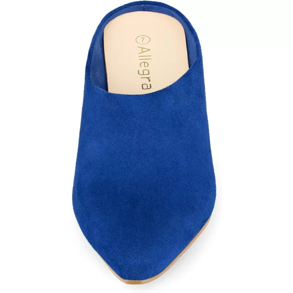 Allegra K Women's Pointed Toe Slip on Block Heel Slide Mules