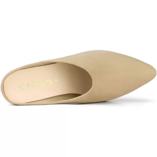 Allegra K Women's Pointed Toe Slip on Block Heel Slide Mules