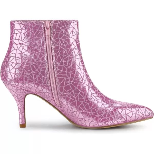 Allegra K Women's Pointed Toe Sparkly Stiletto Heels Ankle Boots