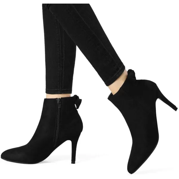 Allegra K Women's Pointed Toe Stiletto Heel Ankle Boots