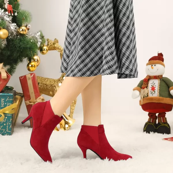 Allegra K Women's Pointed Toe Stiletto Heel Chelsea Ankle Booties
