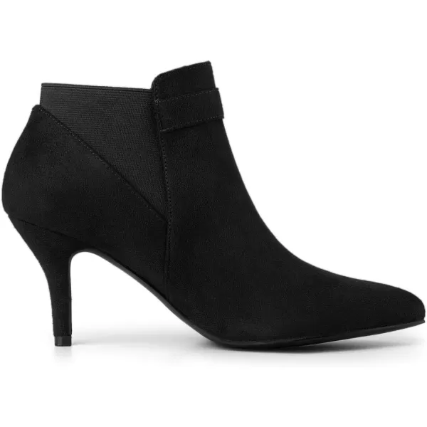 Allegra K Women's Pointed Toe Stiletto Heel Chelsea Ankle Booties