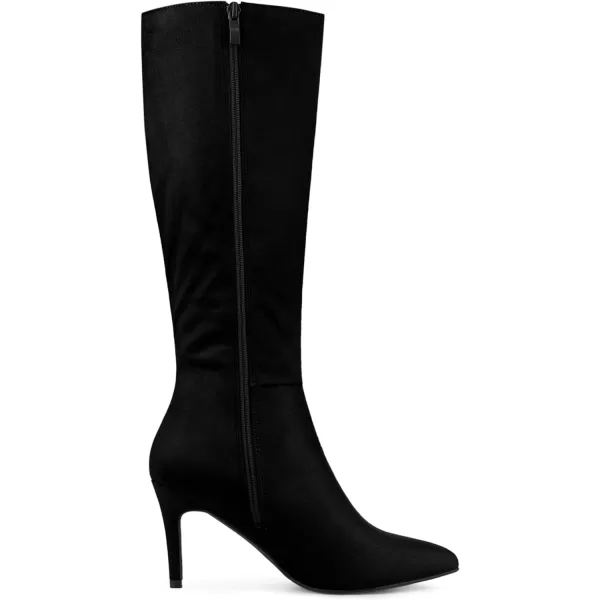 Allegra K Women's Pointed Toe Stiletto Heels Knee High Boots