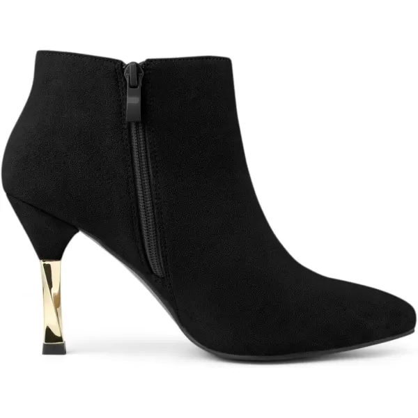 Allegra K Women's Pointed Toe Stiletto High Heels Ankle Boots