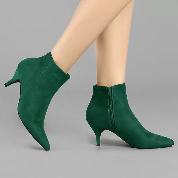 Allegra K Women's Pointed Toe Zip Stiletto Kitten Heel Ankle Booties