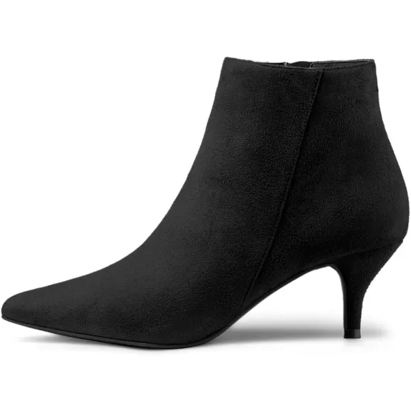 Allegra K Women's Pointed Toe Zip Stiletto Kitten Heel Ankle Booties