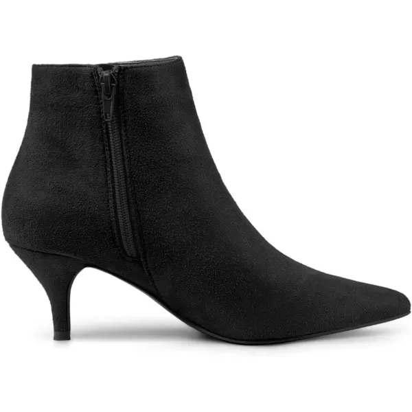 Allegra K Women's Pointed Toe Zip Stiletto Kitten Heel Ankle Booties