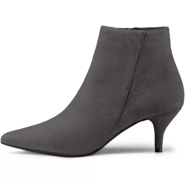 Allegra K Women's Pointed Toe Zip Stiletto Kitten Heel Ankle Booties