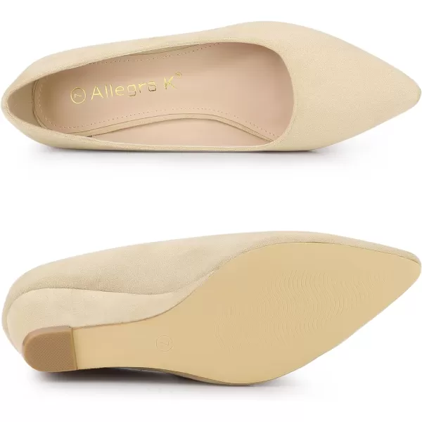 Allegra K Women's Pointy Toe Slip On Wedge Heel Pumps