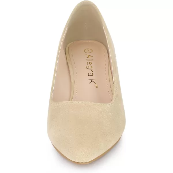 Allegra K Women's Pointy Toe Slip On Wedge Heel Pumps