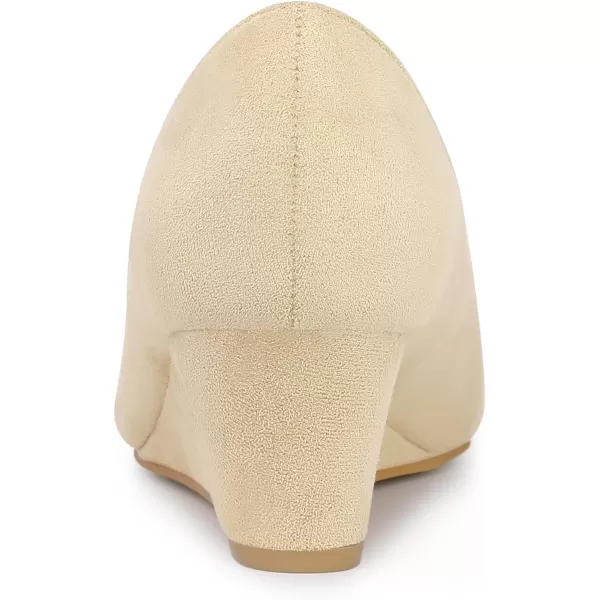 Allegra K Women's Pointy Toe Slip On Wedge Heel Pumps