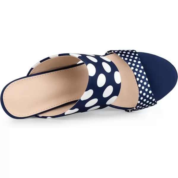 Allegra K Women's Polka Dots Stiletto Heel Slides Sandals