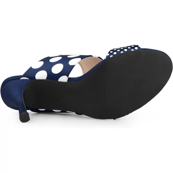 Allegra K Women's Polka Dots Stiletto Heel Slides Sandals