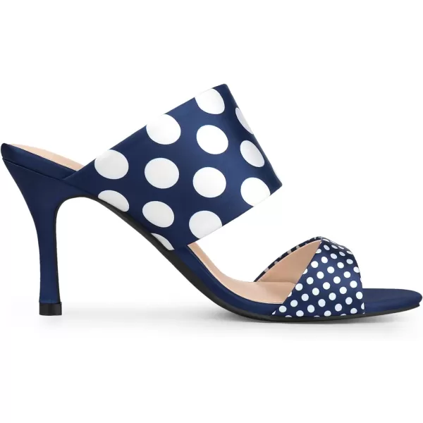 Allegra K Women's Polka Dots Stiletto Heel Slides Sandals