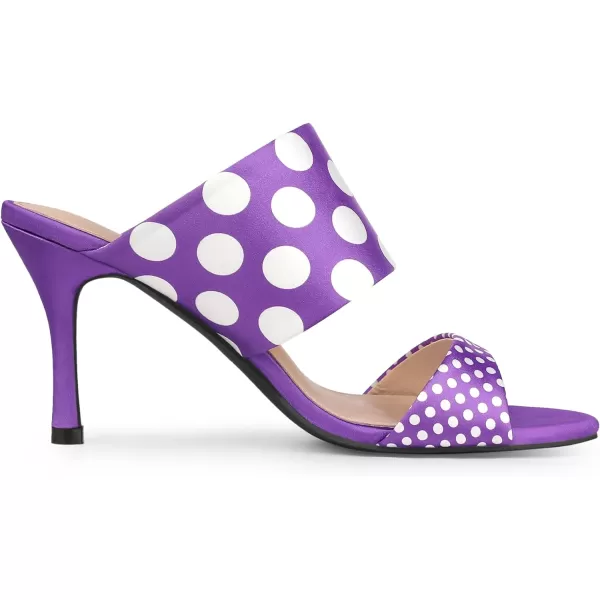 Allegra K Women's Polka Dots Stiletto Heel Slides Sandals