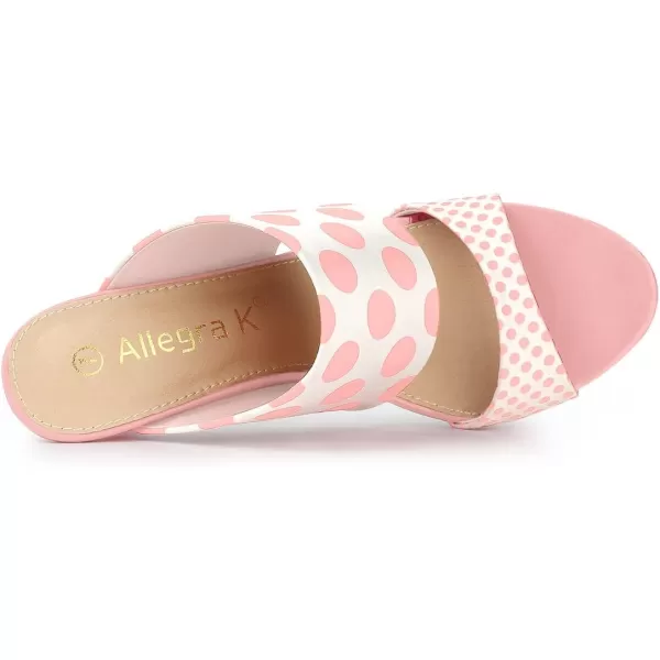 Allegra K Women's Polka Dots Stiletto Heel Slides Sandals