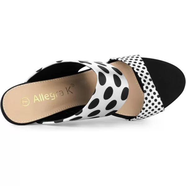 Allegra K Women's Polka Dots Stiletto Heel Slides Sandals