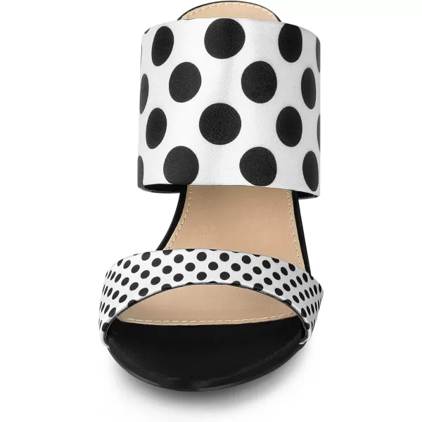 Allegra K Women's Polka Dots Stiletto Heel Slides Sandals