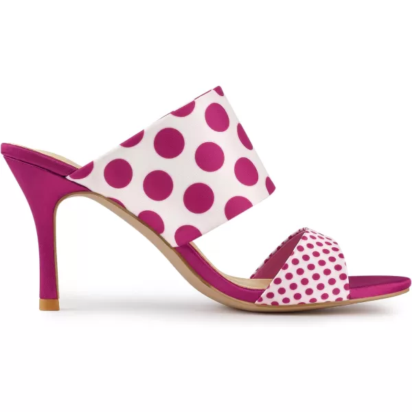 Allegra K Women's Polka Dots Stiletto Heel Slides Sandals