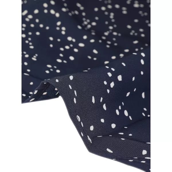 Allegra K Women's Retro Dots Blouses Bow Tie Peter Pan Collar Chiffon Blouse
