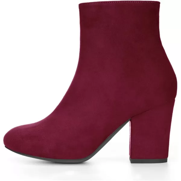 Allegra K Women's Round Toe Chunky Heel Ankle Boots