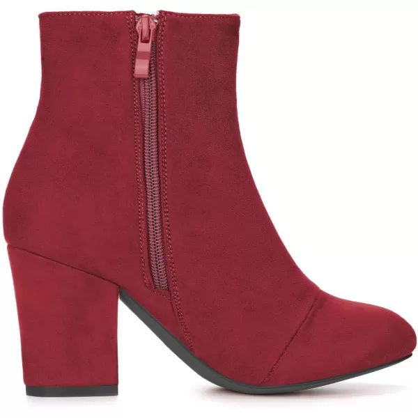 Allegra K Women's Round Toe Chunky Heel Ankle Boots