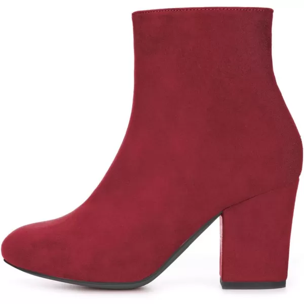 Allegra K Women's Round Toe Chunky Heel Ankle Boots