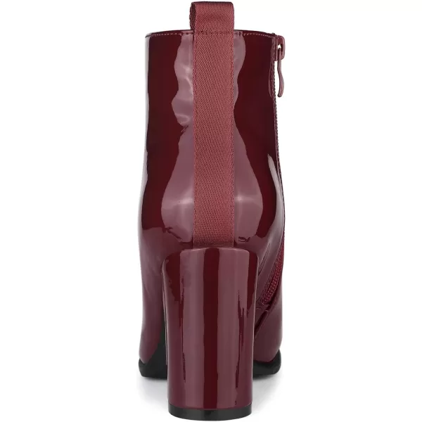 Allegra K Women's Round Toe Zipper Chunky Heels Ankle Boots