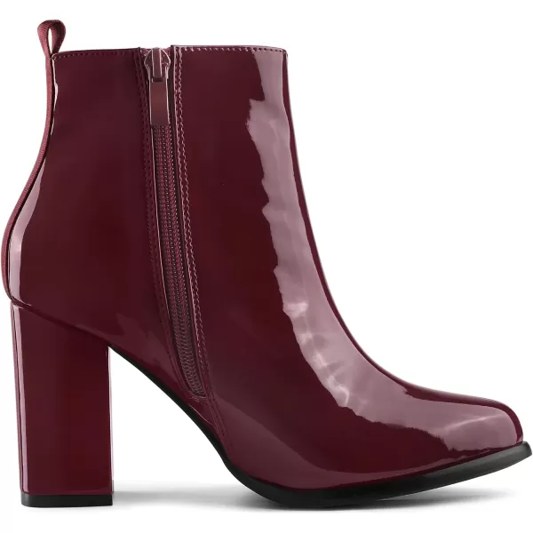 Allegra K Women's Round Toe Zipper Chunky Heels Ankle Boots