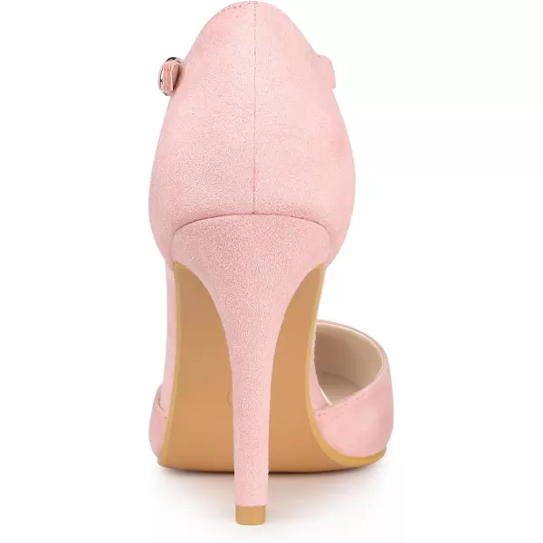 Allegra K Women's Rounded Toe Stiletto Heel T-Strap Dress Pumps
