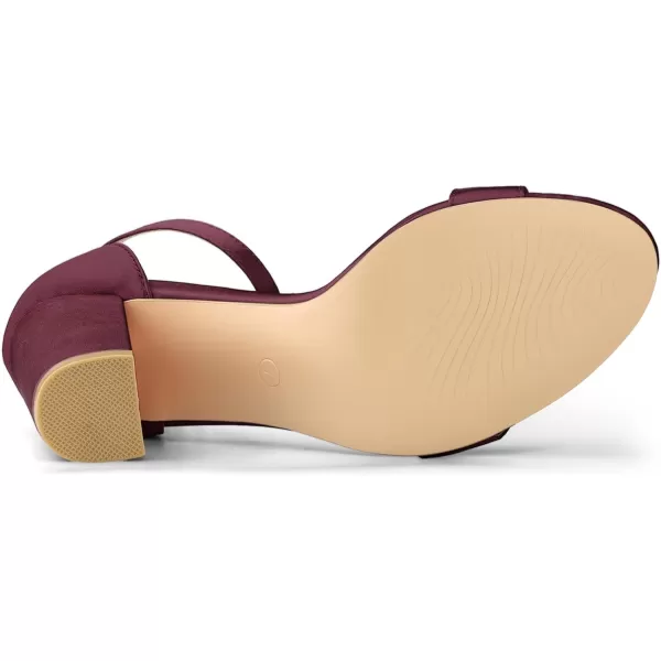 Allegra K Women's Satin Open Toe Ankle Strap Chunky Heels Sandals