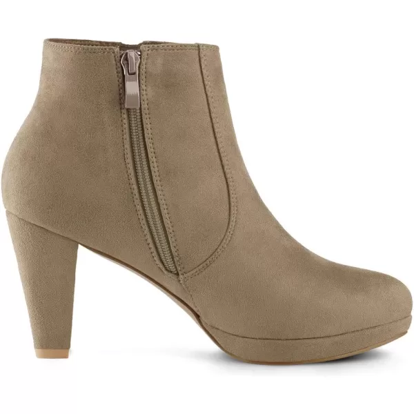 Allegra K Women's Side Zip Low Platform Chunky Heel Ankle Booties