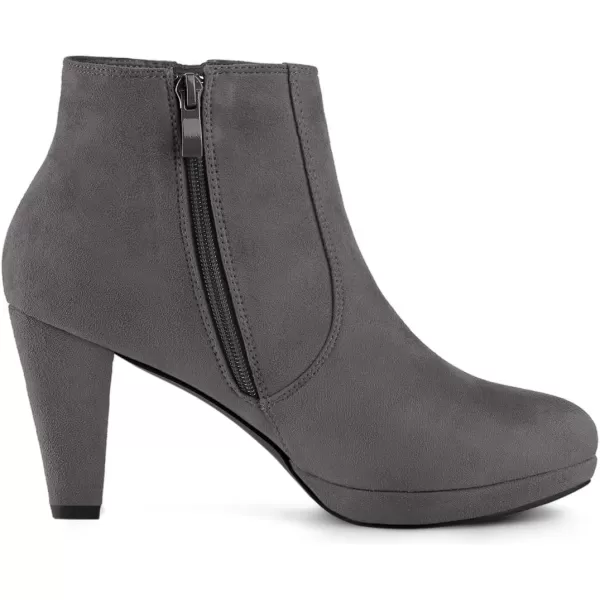 Allegra K Women's Side Zip Low Platform Chunky Heel Ankle Booties