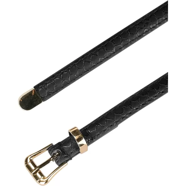 Allegra K Womens Skinny Embossed Leather Belts Alloy Pin Buckle Belt for Jeans Dresses Pants