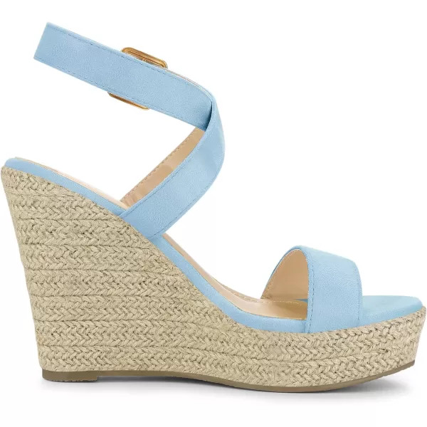 Allegra K Women's Slingback Crisscross Espadrille Wedges Heel Sandals