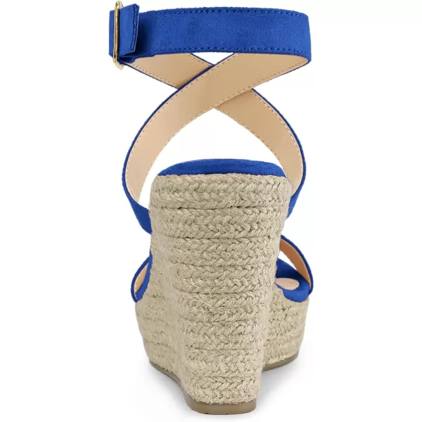 Allegra K Women's Slingback Crisscross Espadrille Wedges Heel Sandals