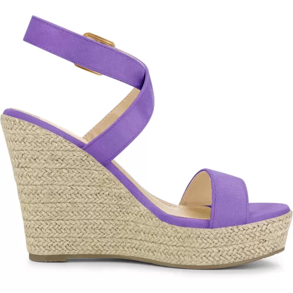 Allegra K Women's Slingback Crisscross Espadrille Wedges Heel Sandals