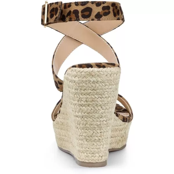 Allegra K Women's Slingback Crisscross Espadrille Wedges Heel Sandals